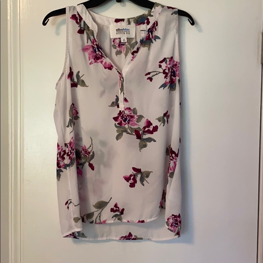 Alice Blue Floral Print Tank